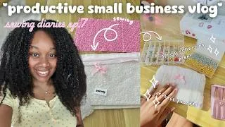 Thumbnail: sewing cozy bags for my small business | prepping a spring collection 🪡 | behind the seams ep.7 ♡