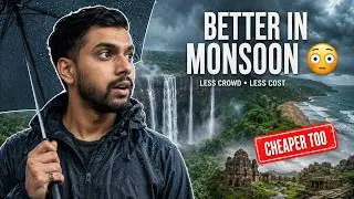 Thumbnail: 5 Places That Become BETTER During Monsoon 🌧️ (And Are Cheaper Too!)