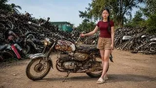Thumbnail: A Girl Restores a Worn-Out Old Motorcycle All by Herself – Like New Again