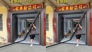 Thumbnail: Diamond mesh screen door installs in 10 minutes, slides smoothly, no space needed, keeps insects