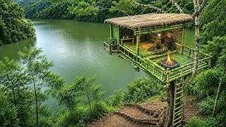 Thumbnail: FULL VIDEO | Building a Treehouse Shelter by a Remote Lake | Solo Bushcraft Survival Camping