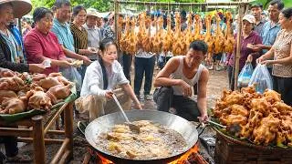 Thumbnail: Golden & Crispy! Tan & An Make a Huge Batch of Fried Chicken Together for Market Sale