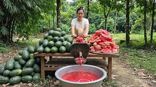 Thumbnail: Harvesting Giant - Watermelons to Make Fresh Watermelon Juice | Lý Thị Ca