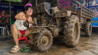 Thumbnail: Genius girl went right out to the field to repair and revive a farmer's tractor. Perfection!