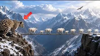 Thumbnail: Snow Leopard vs Mountain Goats | Crossing a Dangerous Rope Bridge |  Wildlife Documentary