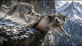 Thumbnail: Snow Leopard, Gray Wolf and Mountain Goat: Everything Changed When a Pregnant Wolf Was Surrounded!