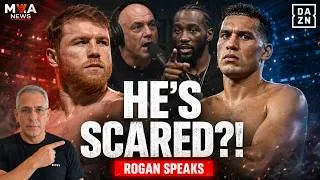 Thumbnail: "HE'S SCARED?!" 😱 Joe Rogan & Terence Crawford EXPOSE Why Canelo Avoids Benavidez!