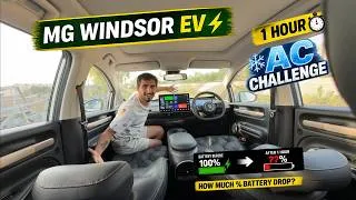 Thumbnail: MG Windsor 1 Hour AC Challenge | How Much % Battery Drop ? #m_ravithakur #mgwindsorev 