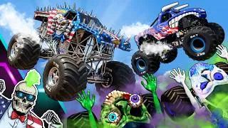 Thumbnail: Monster Jam INSANE Racing, Freestyle and High Speed Jumps #125 | BeamNG Drive | Grave Digger