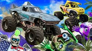 Thumbnail: Monster Jam INSANE Racing, Freestyle and High Speed Jumps #124 | BeamNG Drive | Grave Digger
