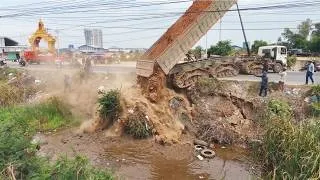 Thumbnail: NICELY DONE!! 🚜 First Day of a Massive Land Filling Project SHANTUI Bulldozer & Heavy Dump Trucks