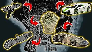 Thumbnail: GTA 5 - All New 2025 Secret Money, Rare Cars & Weapon Locations! (Story mode)