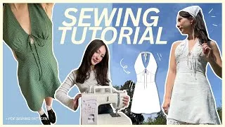 Thumbnail: How to sew a halter mini dress for summer! | Sewing tutorial | Sewing pattern available