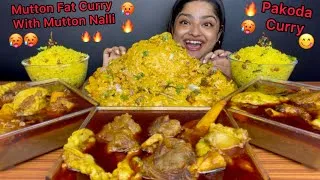 Thumbnail: MUTTON FAT CURRY WITH MUTTON NALLI, CREAMY PAKODA KADI WITH RICE AND SOUTH INDIAN STYLE LEMON RICE
