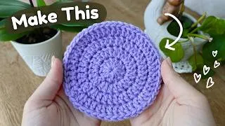 Thumbnail: How to Crochet a Basic Circle Coaster | Double Crochet
