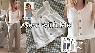 Thumbnail: Sew with me | Sewing pattern hack to include a button band inspired by a High Street top