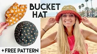 Thumbnail: Make a BUCKET HAT--Reversible!--FREE PATTERN-- Perfect Fit!