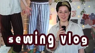 Thumbnail: attempting to sew my first pair of pants | sewing vlog: sewing & dyeing pants