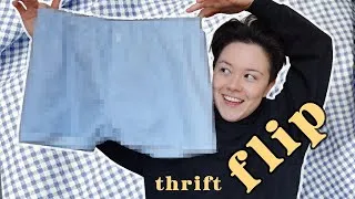 Thumbnail: I turned a $3 thrifted sheet into boxers! my first sewing vlog :)