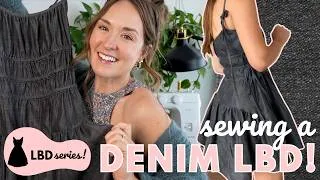 Thumbnail: Sewing a DENIM Little Black Dress! | mid-project pivot! 🖤
