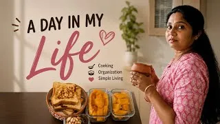 Thumbnail: Productive Day in My Life | Home Organization, Cooking & Healthy Snacks | Telugu Vlogs 🌸