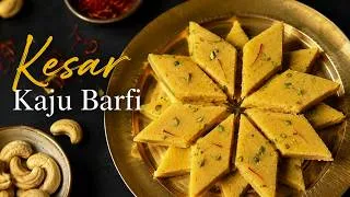 Thumbnail: Kesar Kaju Barfi | Kaju Barfi Recipe | Easy Kaju Barfi Without Chashni