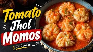Thumbnail: Spicy Tomato Jhol Momos In Cooker | No Maida No Steaming | Easy Nepali Jhol Momo In Cooker
