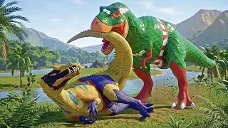 Thumbnail: T-Rex Captain Brazil vs Wolverine The Battle for the Dinosaur Crown Begins