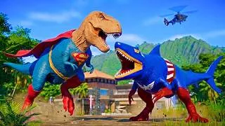 Thumbnail: Superman T-Rex Faces the Most Powerful Dinosaur Legend Ever Created (Captain America, Spiderman &..)