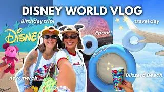 Thumbnail: DISNEY WORLD TRAVEL DAY✈️✨ Epcot, Blizzard Beach, Soarin' Across America, Epcot snacks, New Merch