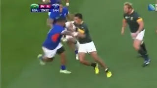 Thumbnail: Damian de Allende shrugs off Sakaria Taulafo