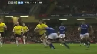 Thumbnail: Anitelea Tuilagi huge try-saving hit on James Hook