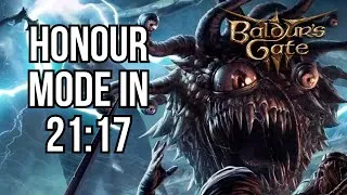 Thumbnail: Honour Mode is EZ - Baldur's Gate 3 Speedrun in 21:17 (Former World Record)