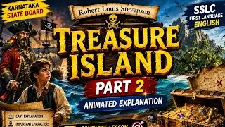 Thumbnail: Treasure Island Part 2 | SSLC First Language English | Karnataka State Board | Animated Explanation