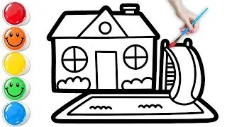 Thumbnail: 🏡 How To Draw a Rainbow House with Swimming Pool | Easy Step By Step Tutorial