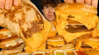 Thumbnail: ASMR MUKBANG EXTRA BIG MAC BURGERS CHEESY GIANT BURRITOS CRISPY CHICKEN MCDONALD FRIES | WITH CHEESE