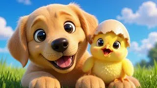 Thumbnail: 🐶 Golden Puppy Helps Lost Chick Find Mom | Learn Animal Sounds for Toddlers 
