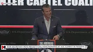 Thumbnail: 🇺🇸 Pete Hegseth Declares Total War on Cartels, Trashes Fake ICC & Halts Woke Military at A3C Panama