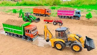 Thumbnail: JCB 5CX 4WD fully loading sand Tata truck signa 4825 | Mahindra Arjun novo 605Di | jcb cartoon