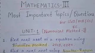 Thumbnail: Mathematics 3 Most Important Topics |  RGPV | Btech | Civil/CS/ME/EC | 2ndyear | Must Watch!✅️🫡 #imp