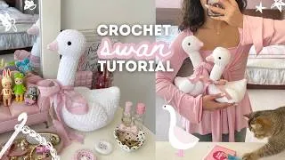 Thumbnail: how to crochet a cute swan | free pattern + step-by-step tutorial 