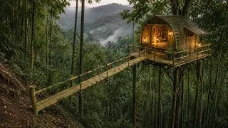 Thumbnail: I built a shelter high up to survive and avoid predators on the ground