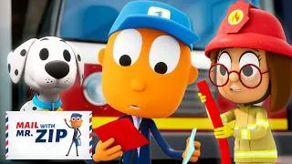 Thumbnail: Mr. ZIP at the Fire Station! 🚒| Mail with Mr. ZIP | Fun Videos for Kids & Families