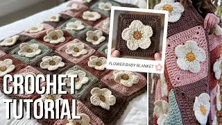 Thumbnail: Daisy Flower Crochet Blanket Tutorial 🌸 | Cozy Petals Chunky Granny Square Throw
