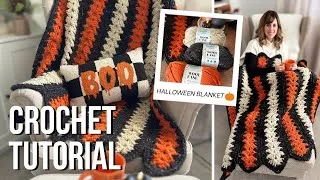 Thumbnail: 👻🧡 Halloween Spooky Strips | Easy Crochet Throw Blanket for Beginners 🎃🍂 | Mile-a-Minute Pattern