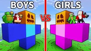 Thumbnail: JJ and Mikey: BOYS vs GIRLS Golem Battle in Minecraft...
