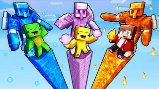 Thumbnail: JJ and Mikey: ELEMENTAL TRANSFORMERS BATTLE in Minecraft...