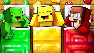 Thumbnail: JJ and Mikey: TREASURE SLEEPOVER BATTLE in Minecraft!