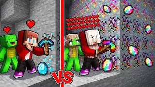 Thumbnail: JJ and Mikey: BOYS vs GIRLS Mine Battle in Minecraft!