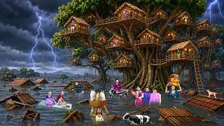 Thumbnail: Barish Mein Gaon Ne Pedo Par Basaya Apna Ghar | Hindi Kahaniya Cartoon Video